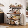 Coffee Bar Station with a 31.5 Inch Larger Desktop and 8 S Hooks,Kitchen Microwave Rack for Spices,Pots - 2 of 4