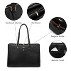 Laptop Tote Bag for Women 15.Inch Waterproof Leather Computer Bags Business Office Work Briefcase Black - 3 of 4