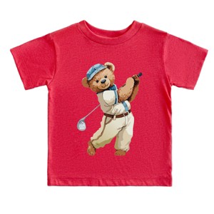 The Juniper Shop Watercolor Golf Bear Toddler Short Sleeve Tee - 1 of 4