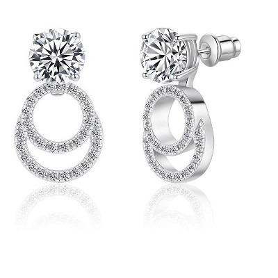 Molenia Moissanite Earrings for Women, 925 Sterling Silver Multiple Wearing Style Stud VVSI Quality D Color Round Cut Drop Earrings Gifts for Women