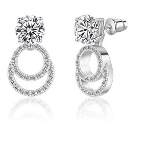 Molenia Moissanite Earrings for Women, 925 Sterling Silver Multiple Wearing Style Stud VVSI Quality D Color Round Cut Drop Earrings Gifts for Women - 1 of 4