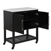 Linon Kolton Kitchen Cart Black - 3 of 4