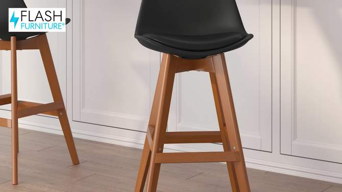 Flash Furniture Dana Set of 2 Commercial Grade Modern Counter Stools with Cushioned Seat and Wooden Frame, 2 of 13, play video