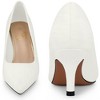 Perphy Women's Classic Wedding Pointed Toe Printed Slip-on Kitten Heel Pumps - 2 of 3
