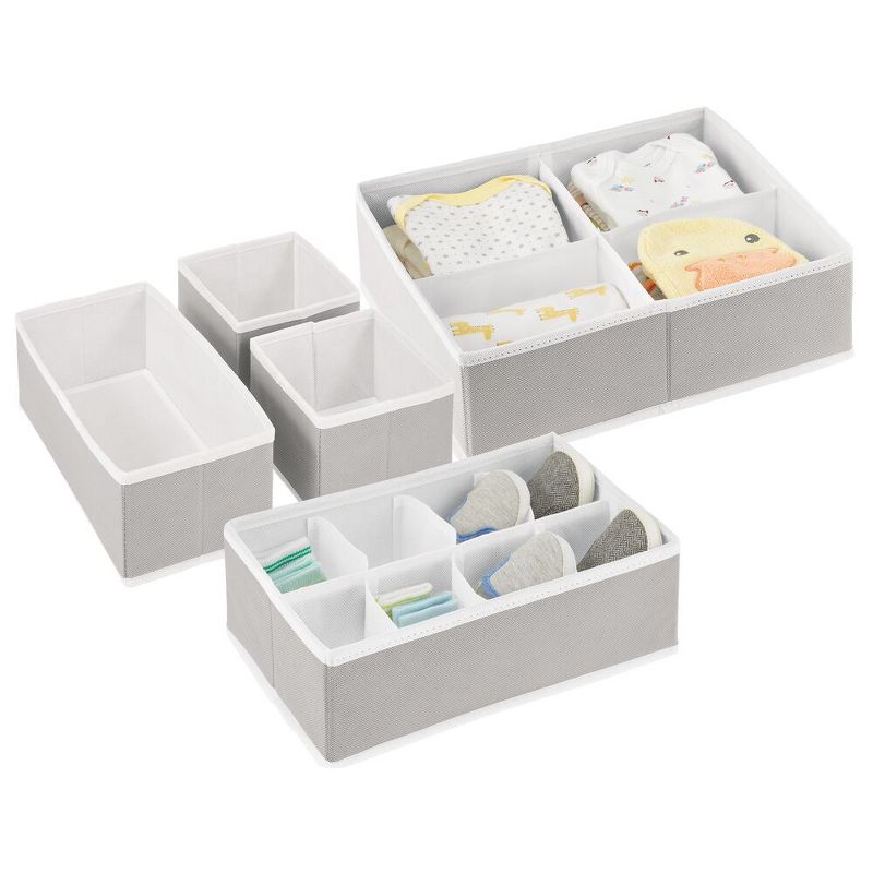mDesign Fabric Drawer/Closet Divided Organizers, Set of 5, 1 of 9