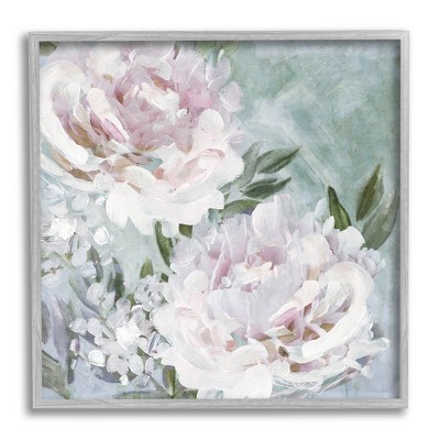 Stupell Industries Fluffy Pink Peonies Floral Framed Giclee Art
