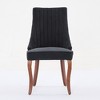 TIRAMISUBEST Rayon Cloth Flocking Linen Dining Chairs Set of 2, Upholstered Accent Chair with Curved Solid Wood Legs - 4 of 4