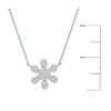 Diamonds D'Argento Sterling Silver, Flower Diamond Necklace - (74 Stones) - Silver - 16+2 Inch - 2 of 3
