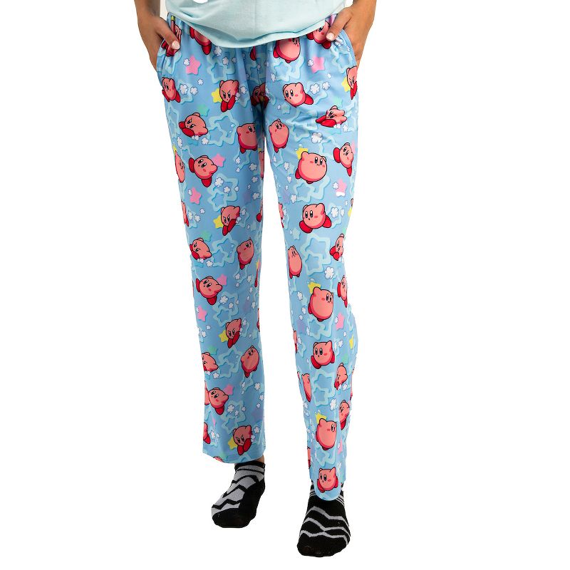 Adorable Kirby Junior Sleepwear Set with Short Sleeve Tee Shirt and Cozy Sleep Pants for Adults, 4 of 7