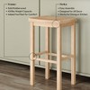 Now Furniture 30" Bar Stool, Wooden Backless Bar Height Kitchen Stool - 3 of 4