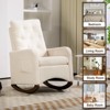 Rocking Chair Nursery, Modern Glider Chair with High Back, Recliner Armchair with Wood Legs and Side Pocket - 3 of 4