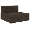 vidaXL Sectional Middle Seat - Outdoor Poly Rattan Furniture with Cushions - Brown - 2 of 4