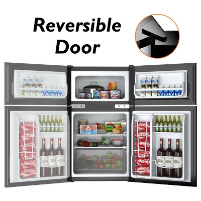 Costway 3.2 Cu Ft Compact Gray Refrigerator with Freezer