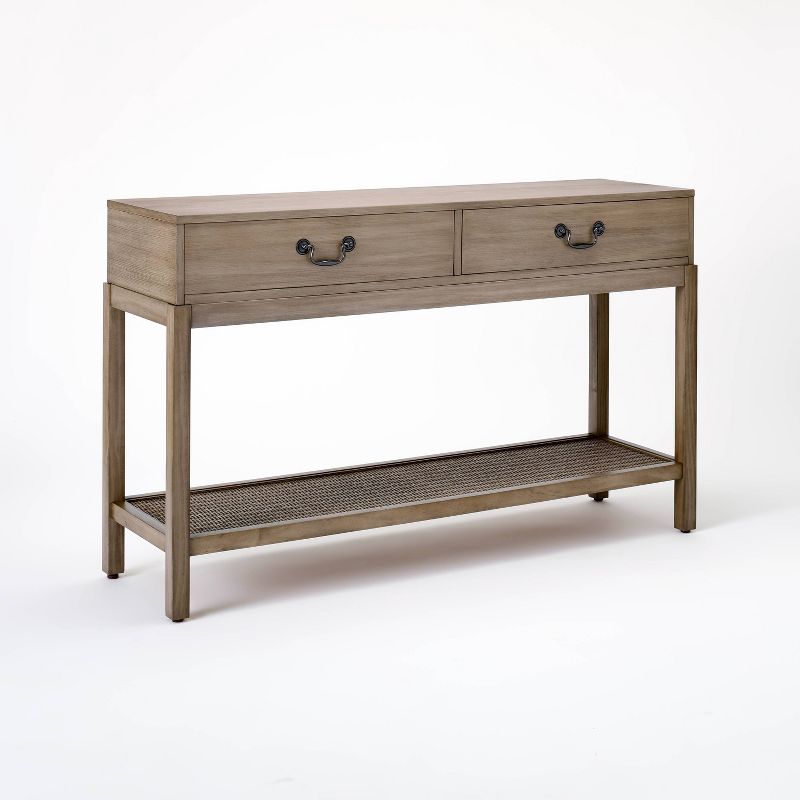 Brandeis Woven Console Table Brown - Threshold&#8482; designed with Studio McGee, 1 of 16