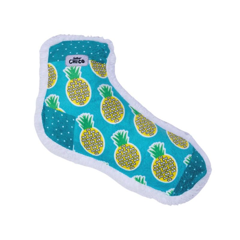 American Pet Supplies 8.2-Inch Squeaking Pineapple Comfort Plush Sock Dog Toy, 1 of 4