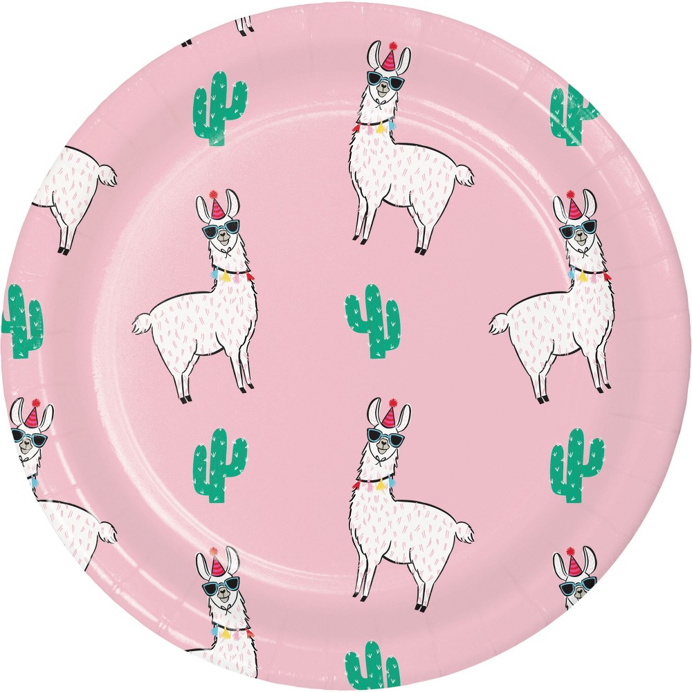 10ct Llama Snack Paper Plates - Spritz