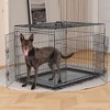 FURNIinspire Pet Crates and Houses 42 Inch Two Entry Collapsible Pet Enclosure with Modular Partition and Detachable Base, Black, 42.1"*26.7"*28.7" - 4 of 4