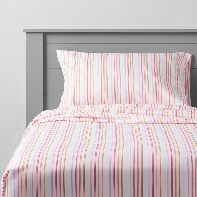 Queen Rainbow Microfiber Striped Sheet Set - Pillowfort™