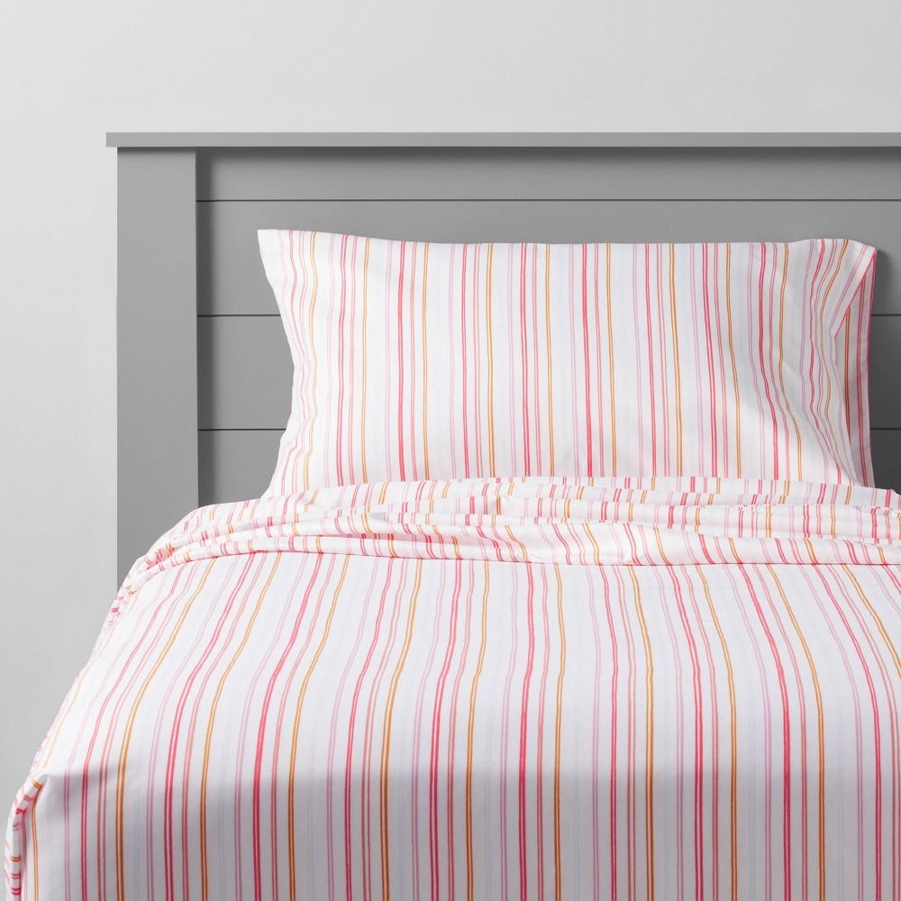 Photos - Bed Linen Twin Rainbow Microfiber Striped Kids' Sheet Set - Pillowfort™