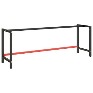 vidaXL Work Bench Frame Matte black and matte red Powder-coated metal - 1 of 2