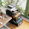 File Cabinet 3-Drawer Rolling Wood Cabinet for Home Office with Lock, Fits Letter/A4 Size - 2 of 4