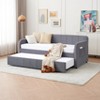 KTMBDW Daybed with Trundle Bed, Twin Bed Frame with Upholstered Headboard, Sofa Day Bed for Living Room, Bedroom, and Guest Room - 3 of 4