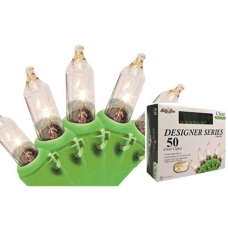 Brite Star 50ct Mini Decorative Christmas Lights Clear - 19' Green Wire, 1 of 4
