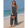 EXLURA Overalls Women Loose Fit Denim Bib Baggy Overall Jumpsuit Straight Wide Leg Adjustable Jean Pants Fashion - 2 of 4