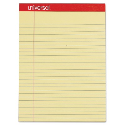 UNIVERSAL Perforated Edge Writing Pad Legal/Margin Rule Letter Canary 50 Sheet Dozen 10630