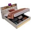 Queen Size Bed Frame with Hydraulic Storage,Upholstered Headboard,RGB LED Light and USB Charging - 3 of 4