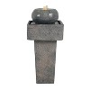 Okak 25.59IN Minimalist Concrete Column Water Fountain, Sturdy Outdoor Fountain, Freestanding Fountain for Patio, Garden, Porch, Gray - 3 of 4