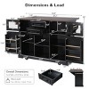Rolling Kitchen Island Cabinet with Outlet,Kitchen Storage Cart, Mobile Storage Cart with Glass Doors for Kitchen or Dining Room – The Pop Home - 4 of 4