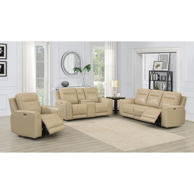 Doncella Power Recliner Console Loveseat Sand - Steve Silver Co., 6 of 8