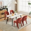 Chenille Upholstered Dining Chairs Set of 2 with Open Backs Armless Dining Chairs with Metal Legs for Kitchen,Frmhouse,Dining Room-The Pop Home - 3 of 4