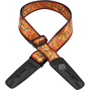 Lock-It Straps Bob Masse Rock Art Leather End Guitar Strap Mythical Swords - 1 of 4