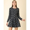 INSPIRE CHIC Women's Plaids Long Sleeves Belted Mini A Line Shirt Dress - 4 of 4