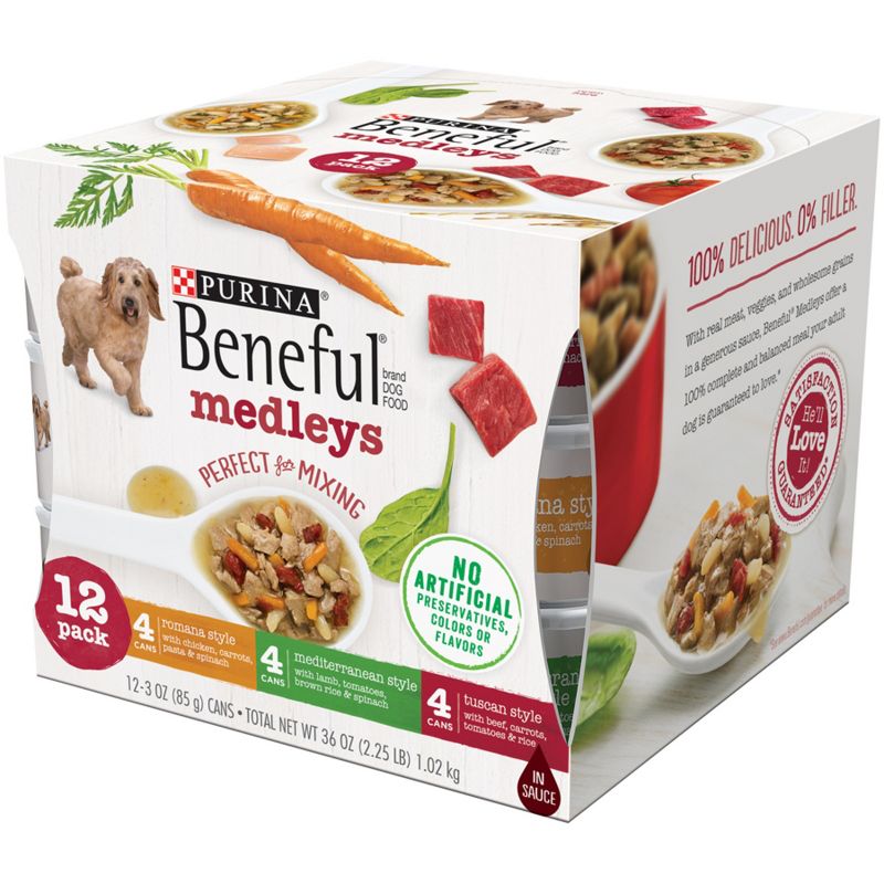 Purina Beneful Medleys Tuscan, Romana &#38; Mediterranean Styles with Chicken, Beef and Lamb Flavor Wet Dog Food - 3oz/12ct Variety Pack, 5 of 7