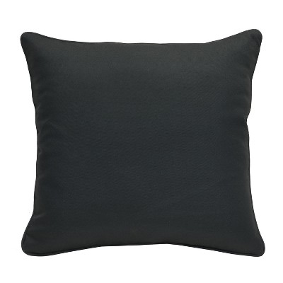 Outdoor Decor by Commonwealth Solid Olefin Textured Outdoor Pillow Cover 18" x 18" Black (Cover Only)