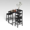 3-Piece Dining Set with 3 Large Storage Shelves and Upholstered Stools - 3 of 4