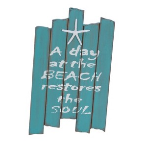 Beachcombers Beach/Soul Coastal Plaque Sign Wall Hanging Decor Decoration For The Beach With Star 8 x 13 x 0.5 Inches. - 1 of 2