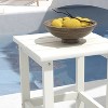 18'' White Square Patio End Table, Weather Resistant Outdoor HDPE Table - 3 of 4