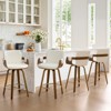 Bekrvio 26" Swivel Counter Stools with Back & Arms, Faux Leather Mid-Century Bar Stools for Kitchen Island, Walnut Frame, Set of 1/2/3/4 - 2 of 4