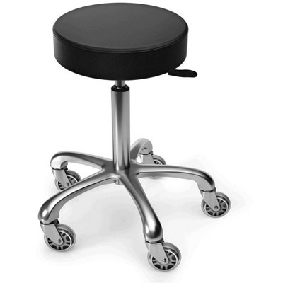 TASALON Adjustable Rolling Task Stool wih Heavy-duty Wheels, Swivel Workbench Stool for Kitchen, Salon, Spa & More - Black