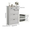 Wood Shoe Storage Cabinet with 3 Flip & 2 Slim Drawers, Hidden Organizer, Freestanding for Entryway with Narrow Rack - 4 of 4