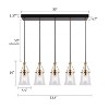 LNC Auisre 5-Lights 33.5" Modern Linear Kitchen Island Pendant Lightss, Polished Gold and Matte Black with Seeded Glass Shades - 3 of 4