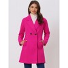INSPIRE CHIC Women's Notched Lapel Double Breasted Raglan Sleeve Winter Coat - 2 of 4