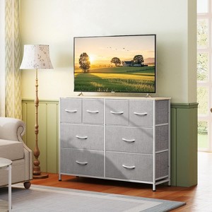GALAXHERO 8-Drawer Dresser for Bedroom, Fabric Storage Dresser, Wide Chest of Drawers for Living Room, Closet, Entryway,Light Grey - 1 of 4
