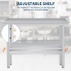 Stainless Steel Prep Table, 201 SS Work Table with Rounded Corners & Adjustable Shelf for Commercial Kitchen Restaurant - 4 of 4