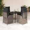 vidaXL 5 Piece Patio Dining Set with Reclining Chairs Cushions Gray Poly Rattan for Outdoor Garden Backyard Patio - Tempered Glass Tabletop - 2 of 4