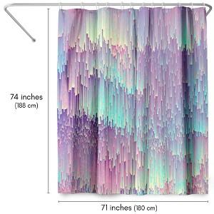 Americanflat 71" x 74" Shower Curtain, Iridescent Glitches by Emanuela Carratoni - 1 of 4